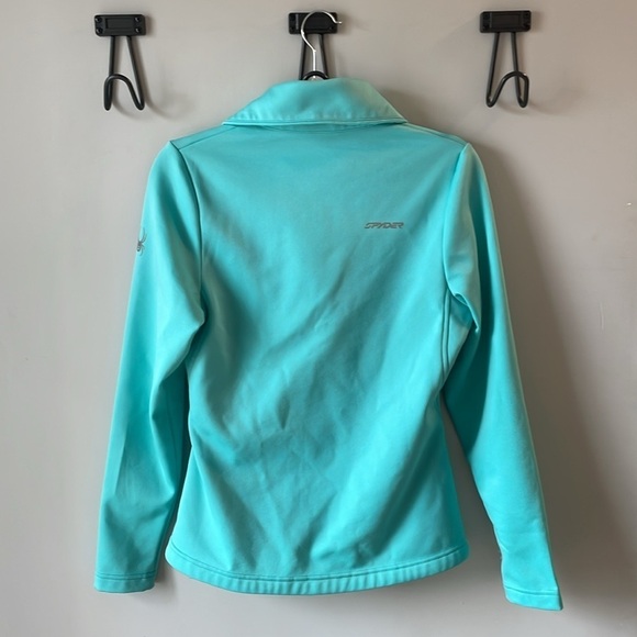Spyder, women’s small, aqua zip-up lightweight jacket with collar, EUC - Picture 3 of 4